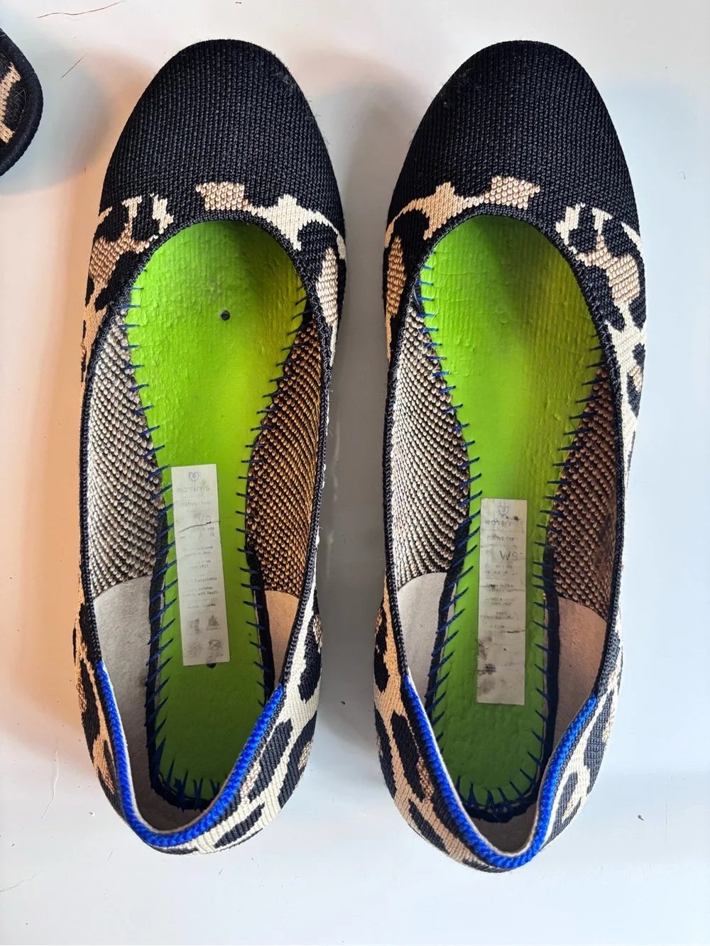 Rothy's Leopard Print Ballet Flats - Black & Tan